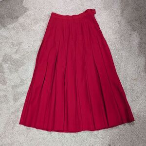 The Eagle's Eye Vintage Wool A-Line Skirt, Pleated, Red Women's 8